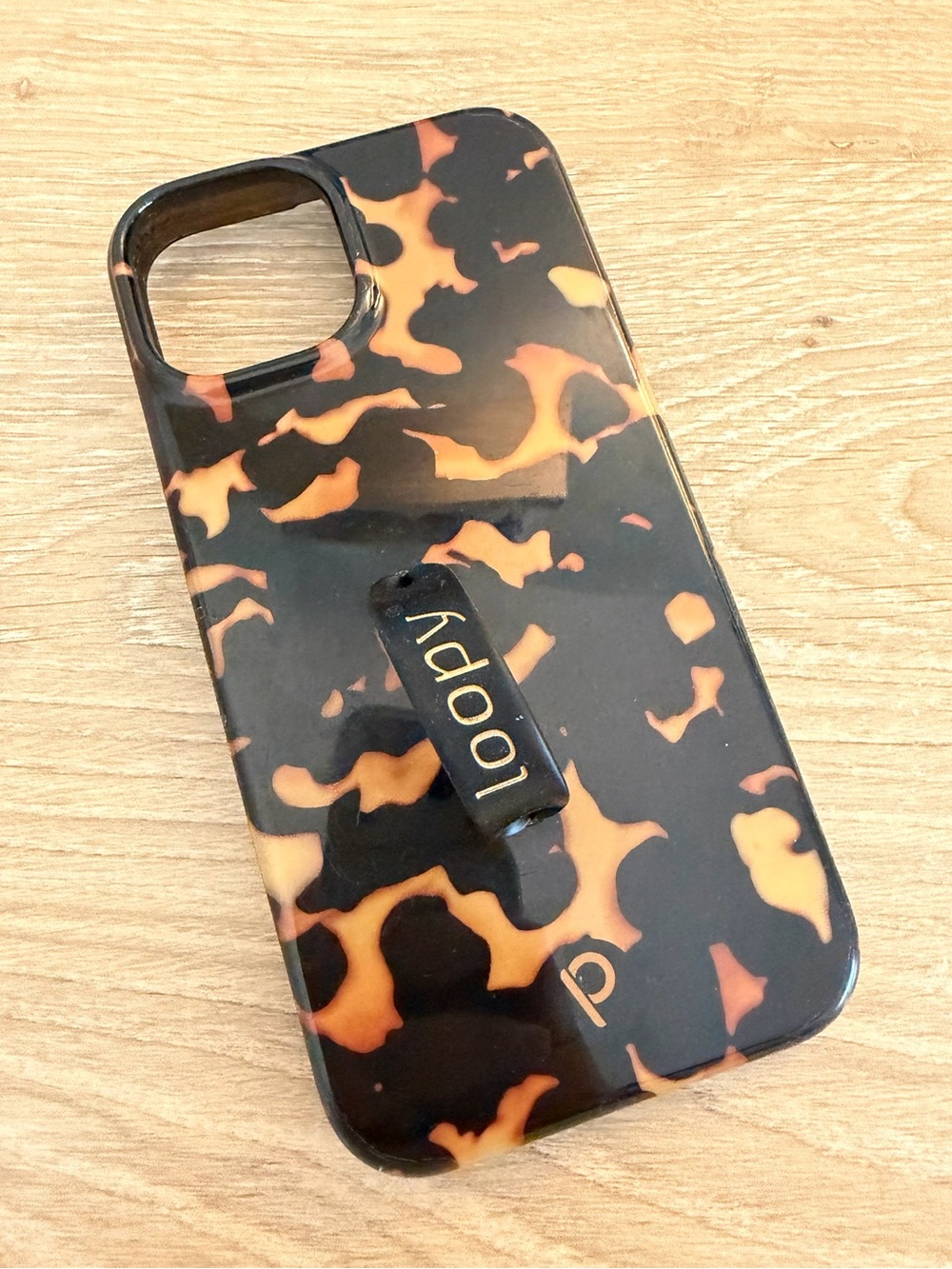 Loopy Case Tortoiseshell Grip Phone Case - Black & Brown